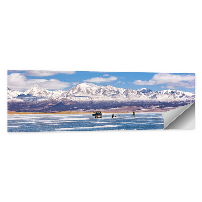 Lake Hovsgol Winter Ice Fishing Wall Art as a poster print