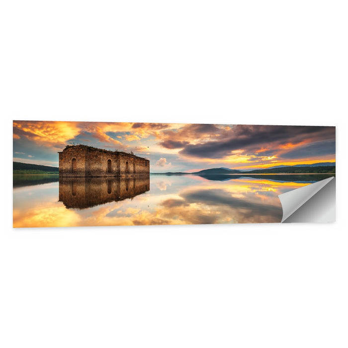 Sunken Church at Zhrebchevo Dam Wall Art as a poster print