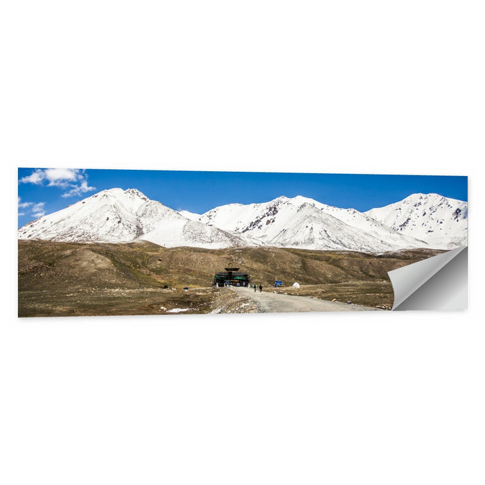 Karakoram Snow Peaks with Road Wall Art as a poster print