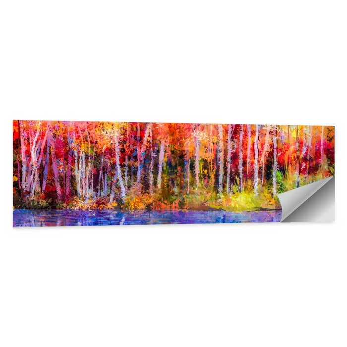 Vibrant Forest Reflection Wall Art as a poster print