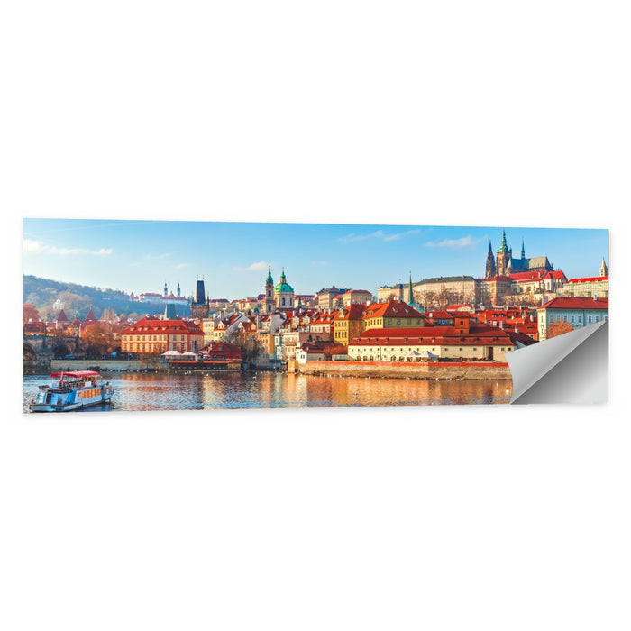 Prague Riverside Skyline Wall Art as a poster print