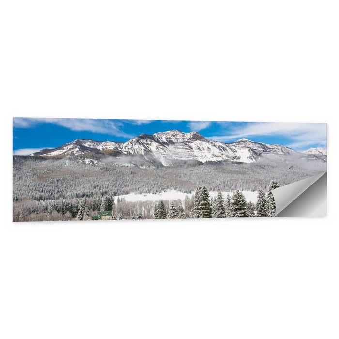 Colorado Snowy Mountain Cabin Wall Art as a poster print