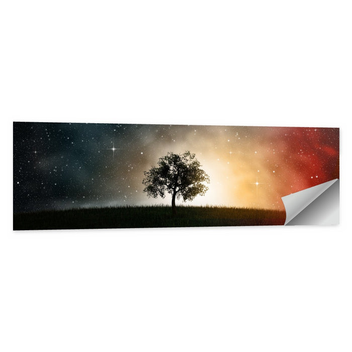 Tree Under Starry Sky Wall Art as a poster print