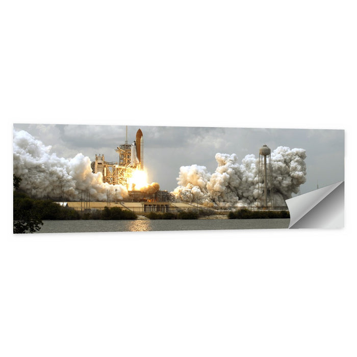Space Shuttle Launch Over Water Wall Art as a poster print