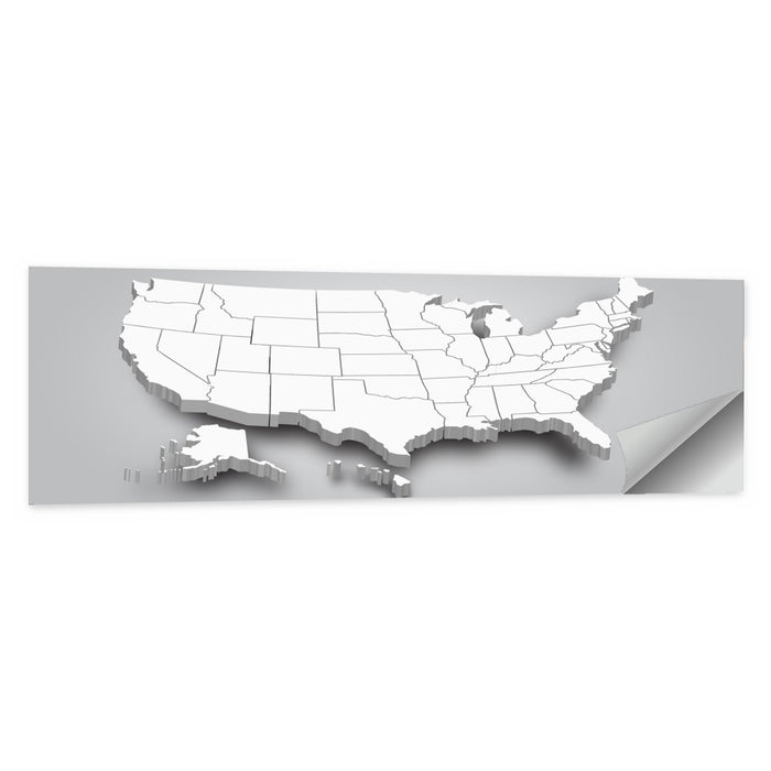 3d USA Map with Alaska and Hawaii Wall Art as a poster print