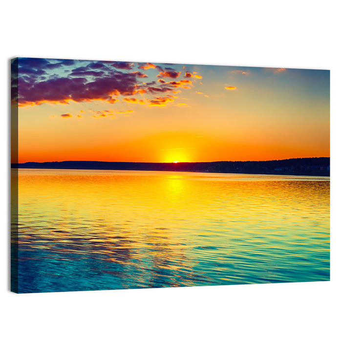 Golden Hour Over Russian Lake Wall Art as a canvas print