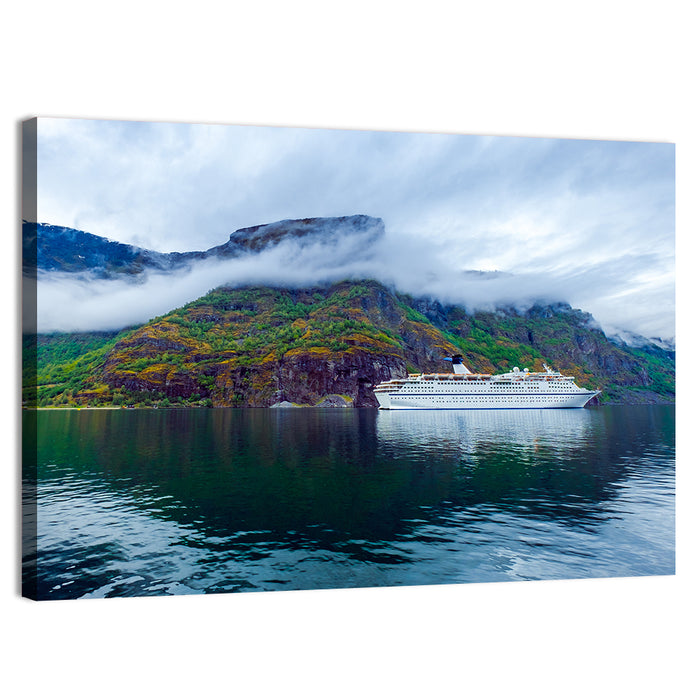 Cruise Ship on Hardanger Fjorden Wall Art as a canvas print