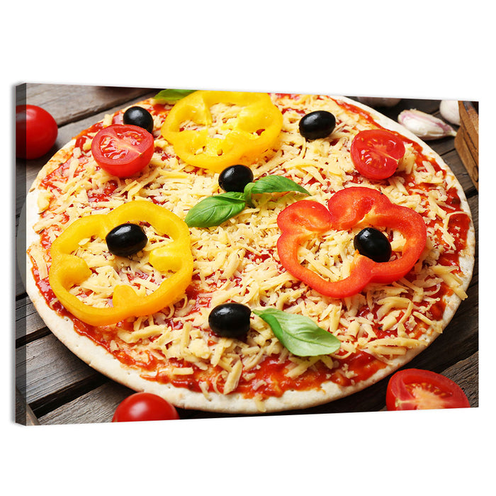 Pizza Ingredients Close-up Wall Art as a canvas print