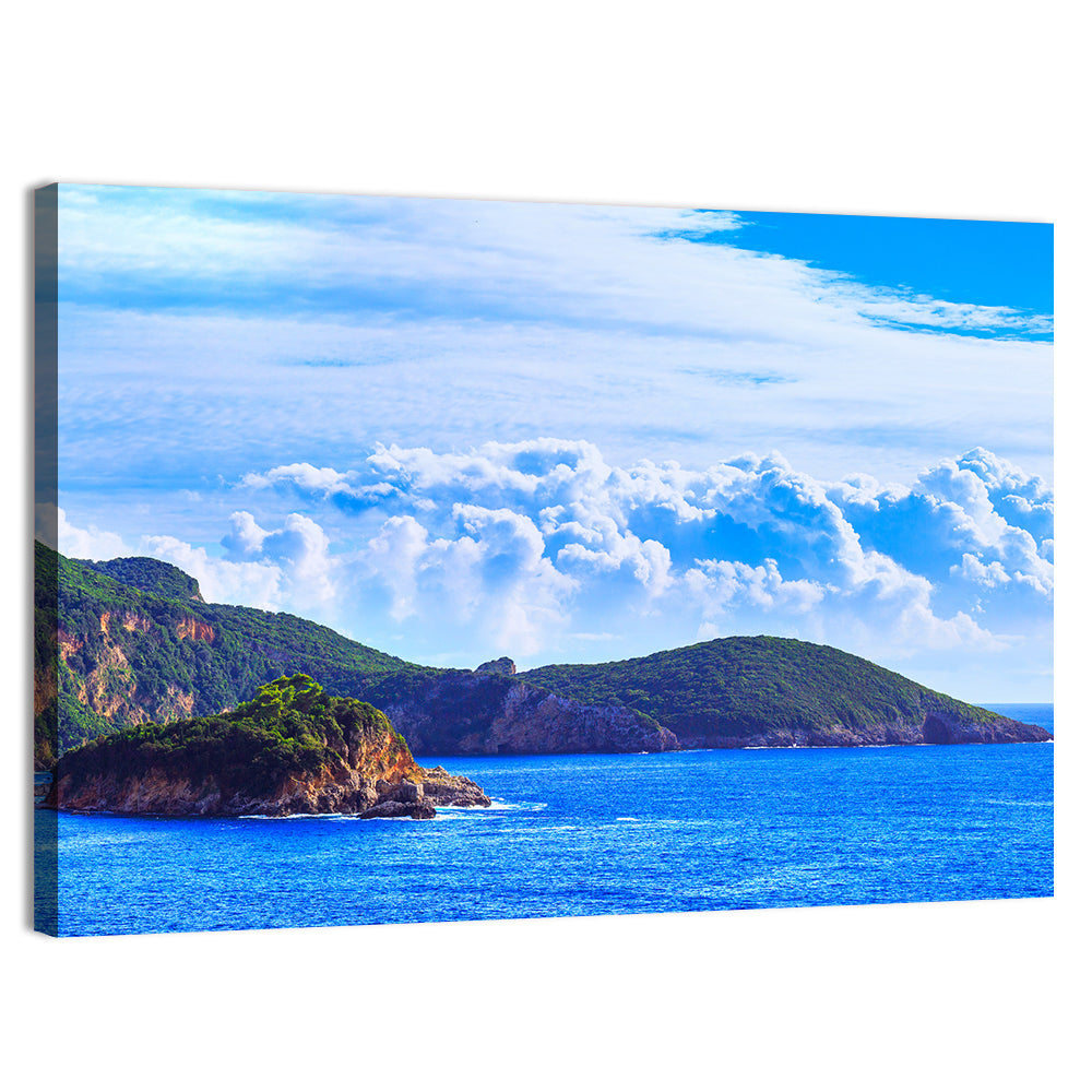 Paleokastrica Coastline, Corfu Wall Art, canvas print, landscape