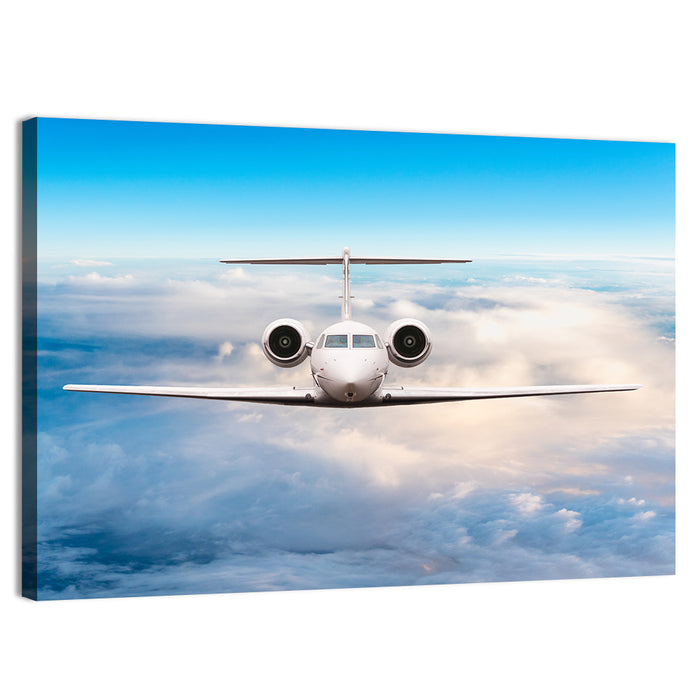 Private Jet in Flight Wall Art as a canvas print