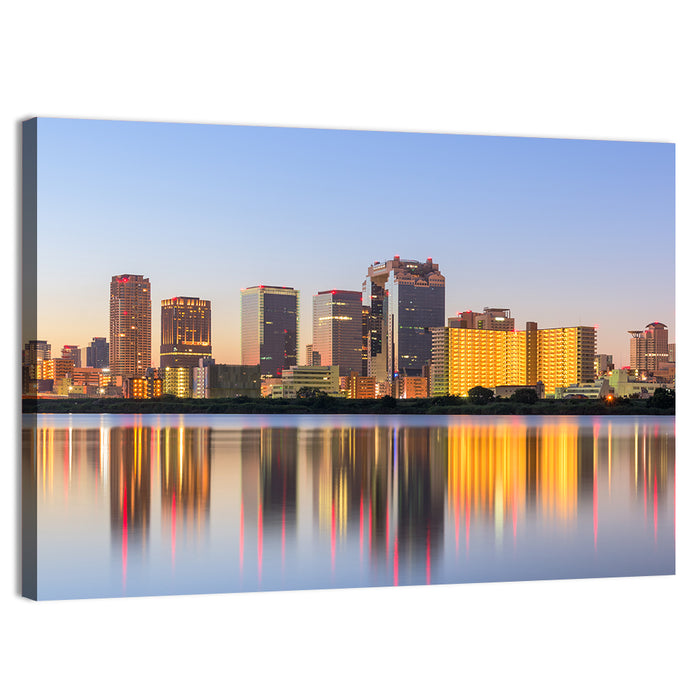 Umeda Skyline at Dusk Wall Art as a canvas print