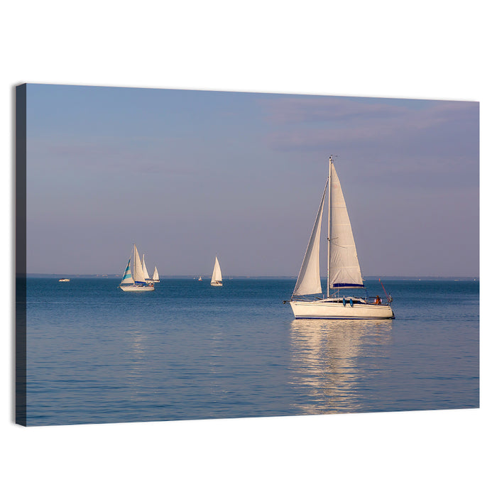 Sailboats on Lake Balaton Wall Art as a canvas print