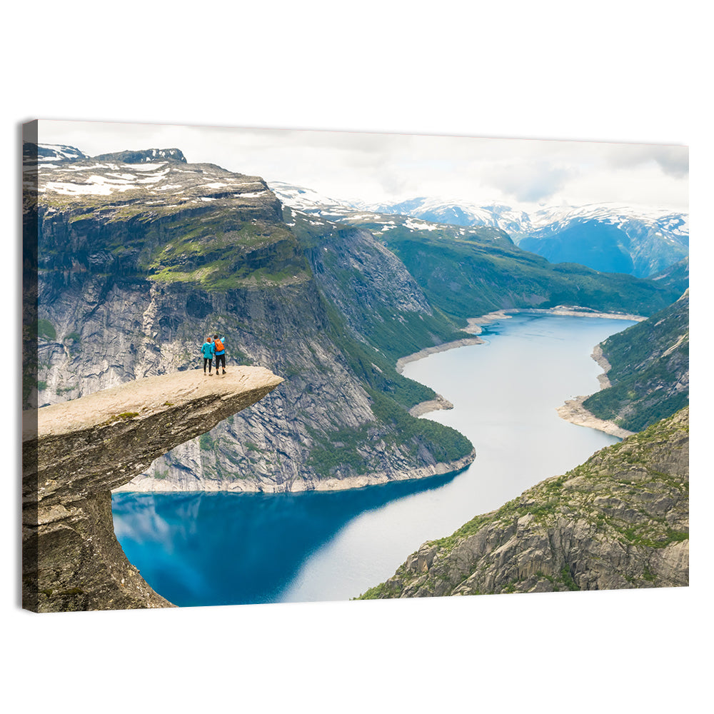 Trolltunga Rock Ledge, Odda Norway Wall Art, canvas print, landscape