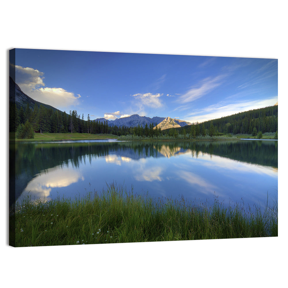 Cascade Ponds Reflection Banff Wall Art, canvas print, landscape