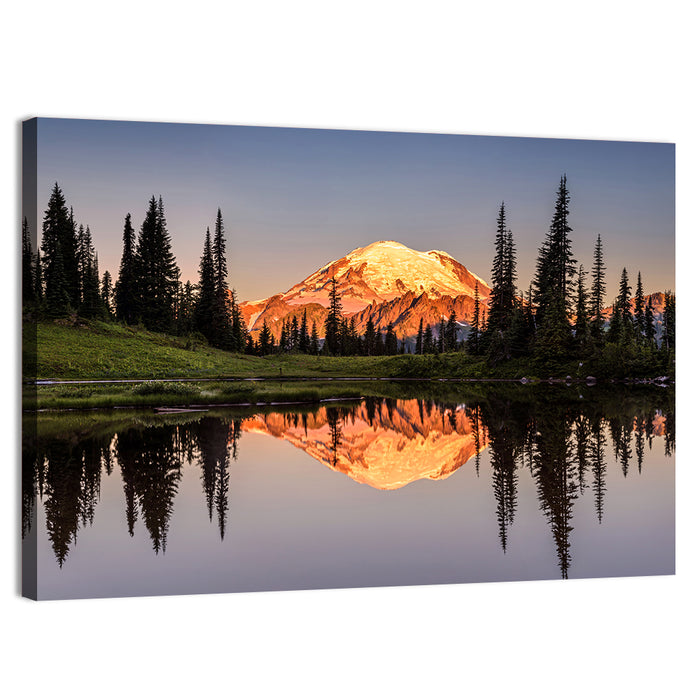 Mount Rainier at Tipsoo Lake Wall Art as a canvas print
