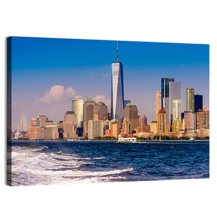 One World Trade Center Skyline Wall Art as a canvas print