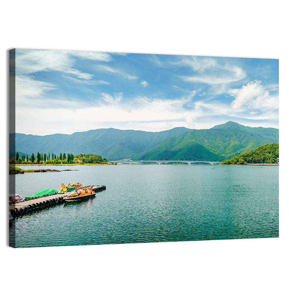 Lake Kawaguchi Mountain View Wall Art, canvas print, landscape