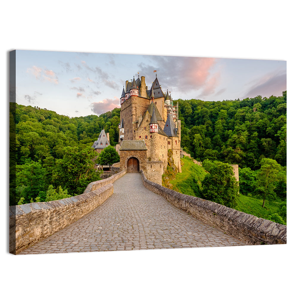 Eltz Castle at Dusk Wall Art, canvas print, landscape
