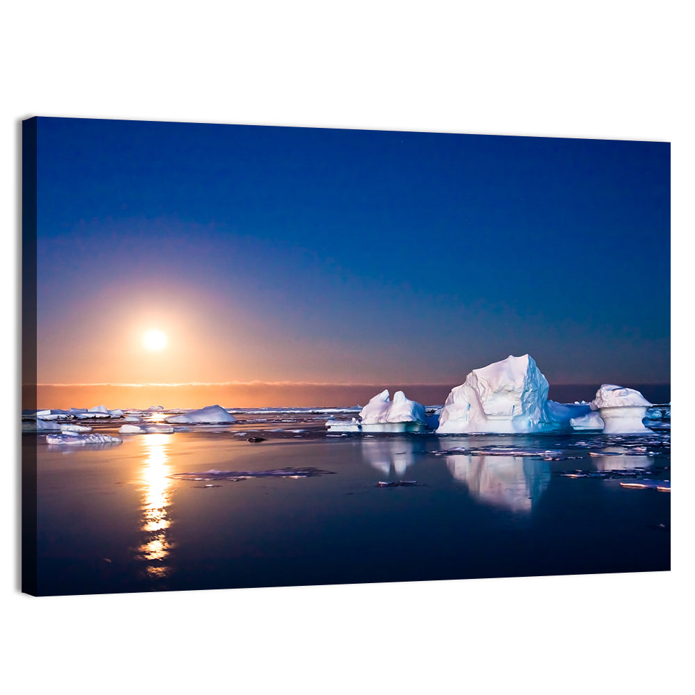 Summer Night in Antarctica Wall Art, canvas print, landscape