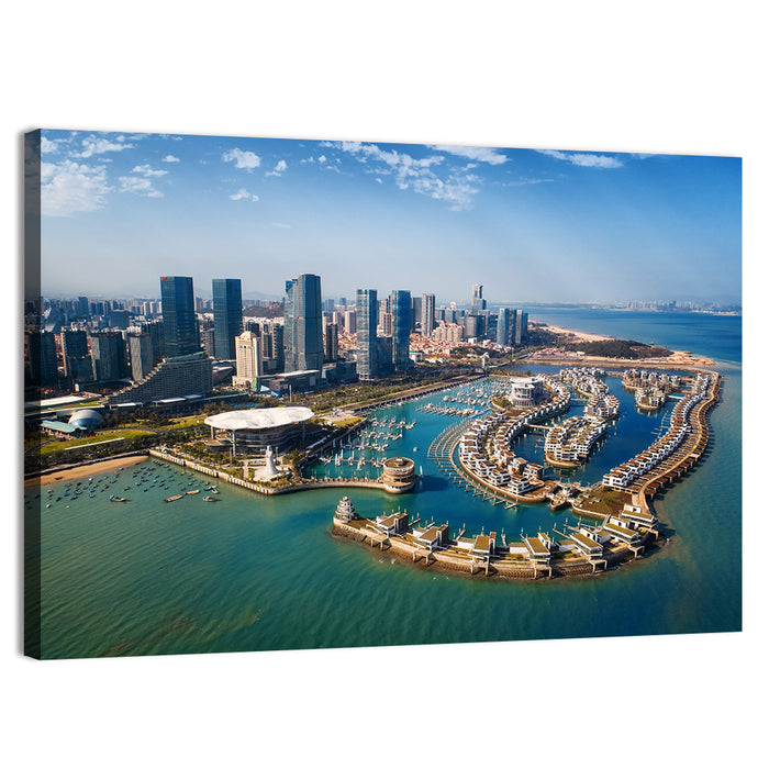 Xiamen Wuyuan Bay Skyline Wall Art as a canvas print