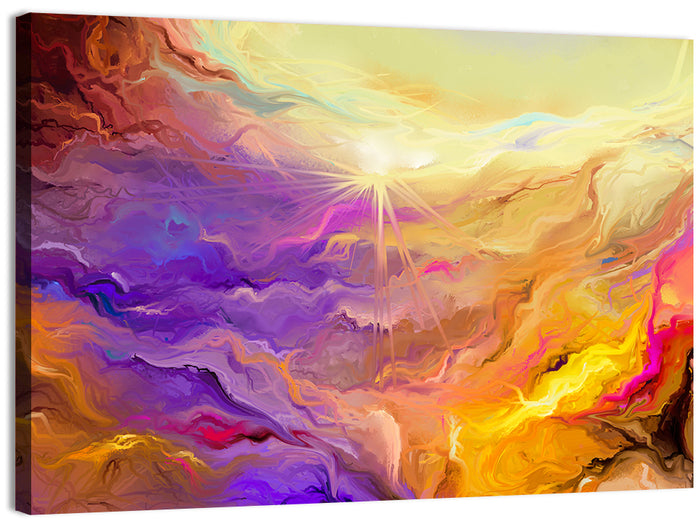 Radiant Sunburst Abstract Wall Art as a canvas print