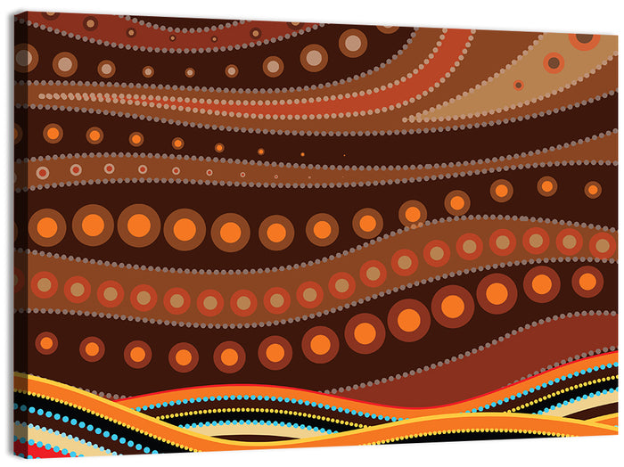 Dotted Wave Vector Illustration Wall Art as a canvas print