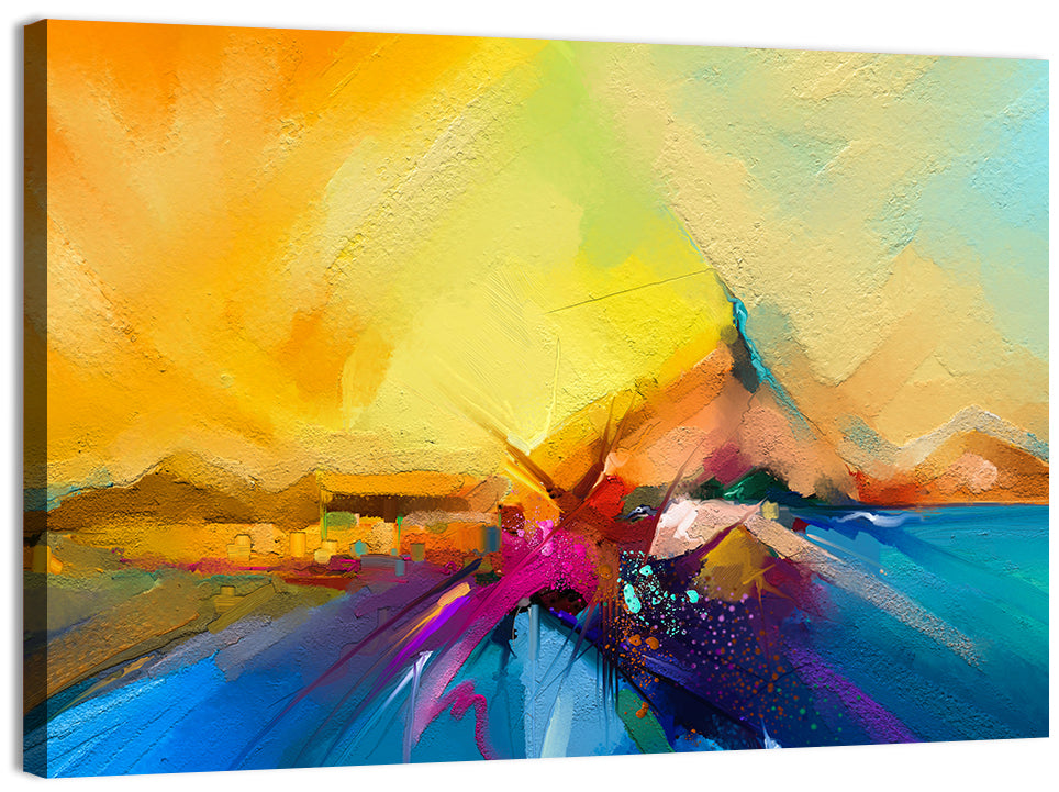 Diagonal Seascape Sunset Wall Art, canvas print, landscape
