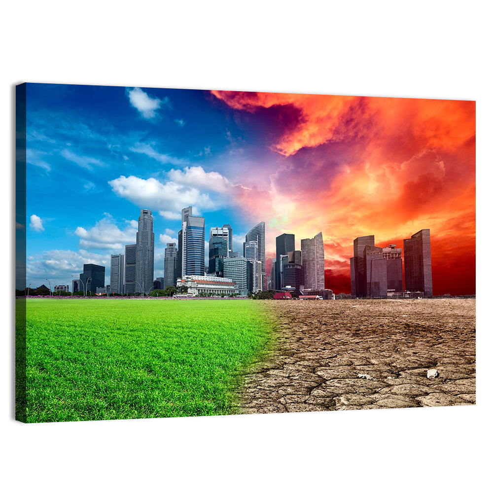 Marina Bay Climate Contrast Wall Art, canvas print, landscape