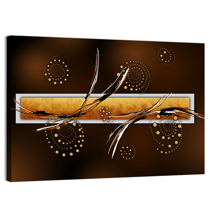 Golden Spiral Invitation Illustration Wall Art as a canvas print
