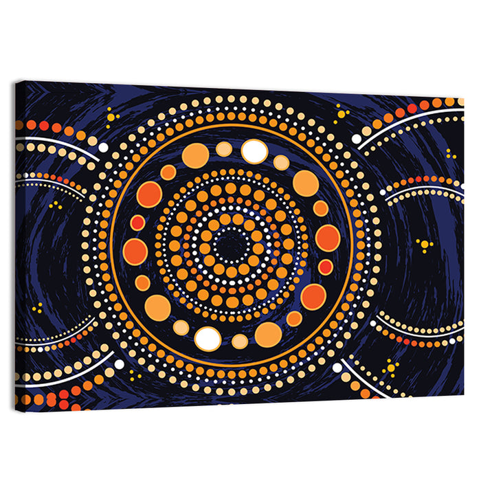 Aboriginal Dot Illustration Wall Art as a canvas print