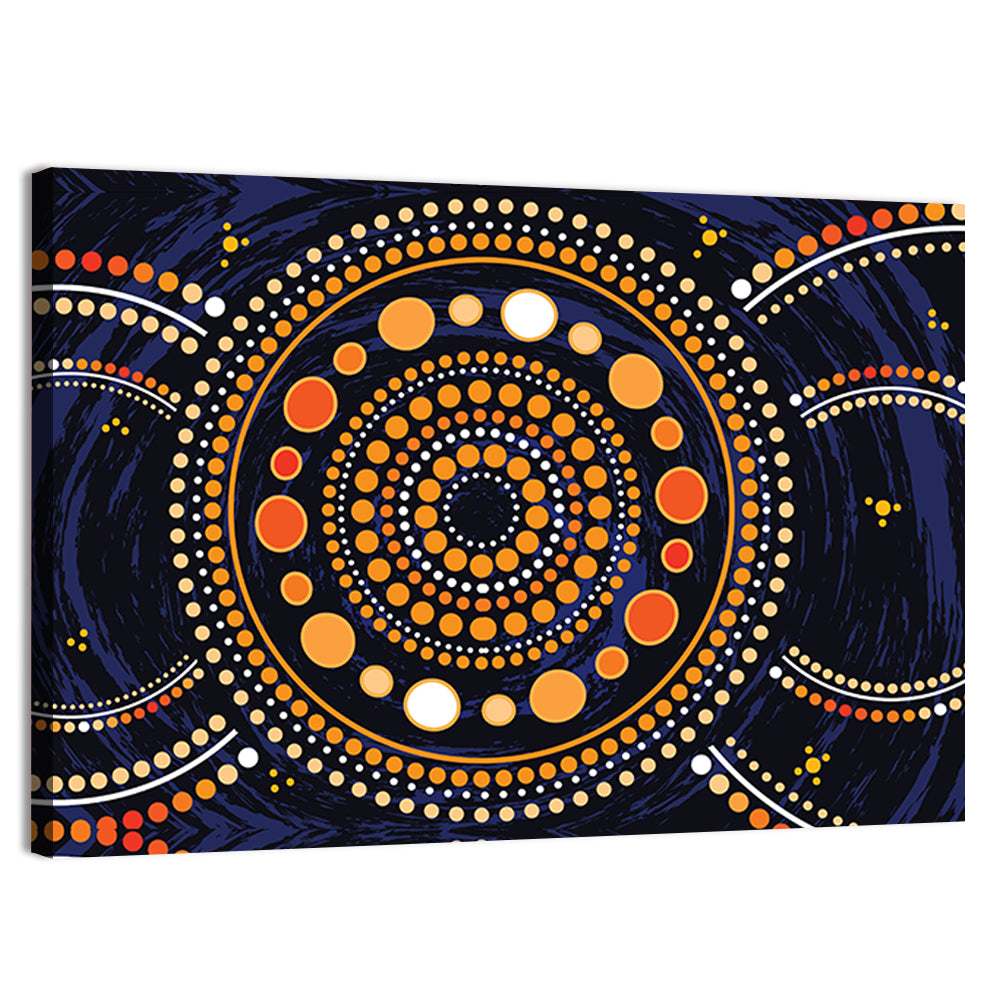 Aboriginal Dot Illustration Wall Art, canvas print, landscape