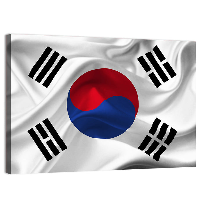 South Korea Taeguk Flag Wall Art as a canvas print