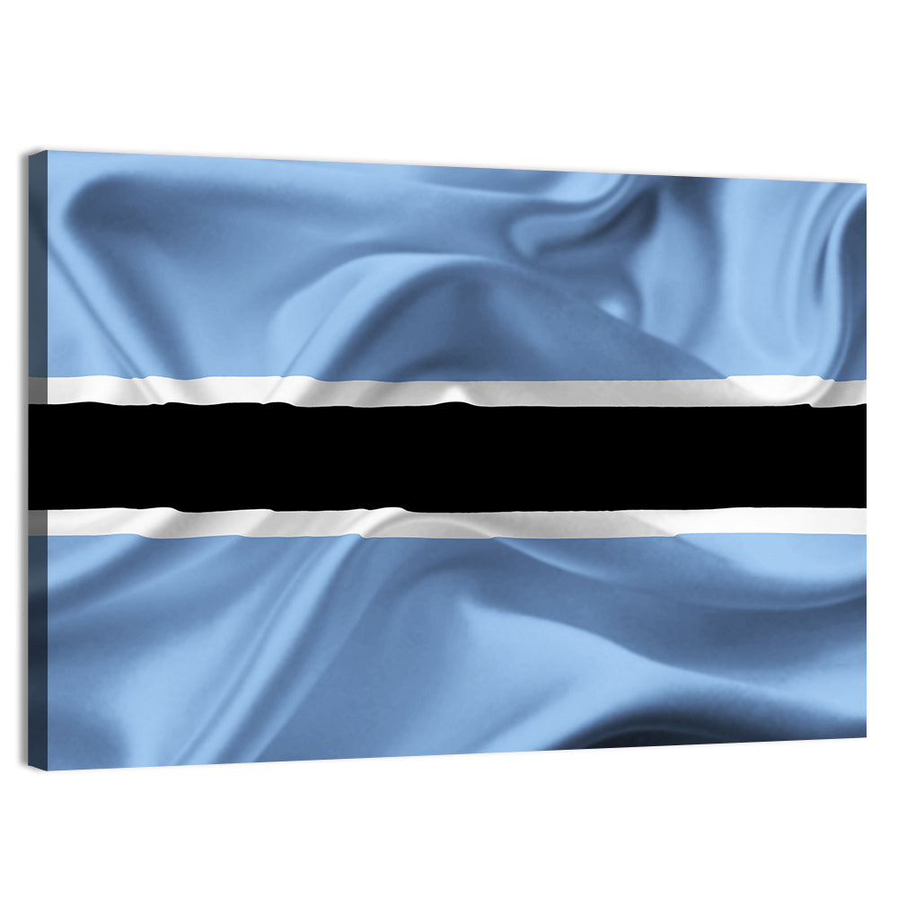 Rippled Botswana Flag Wall Art, canvas print, landscape