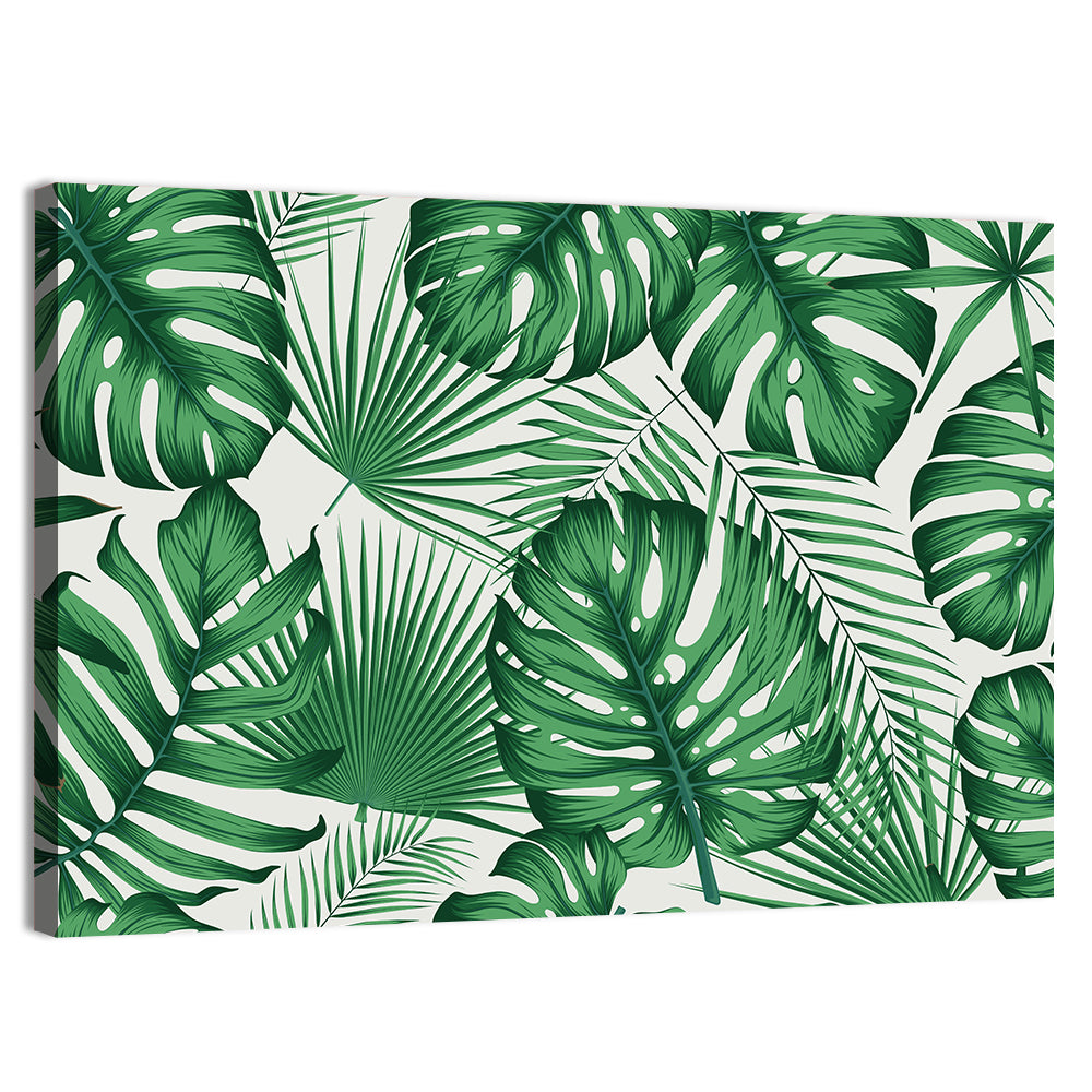 Layered Tropical Leaves Wall Art, canvas print, landscape