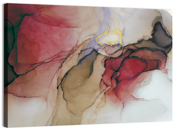 Ink Wash Swirl with Gold Leaf Wall Art as a canvas print