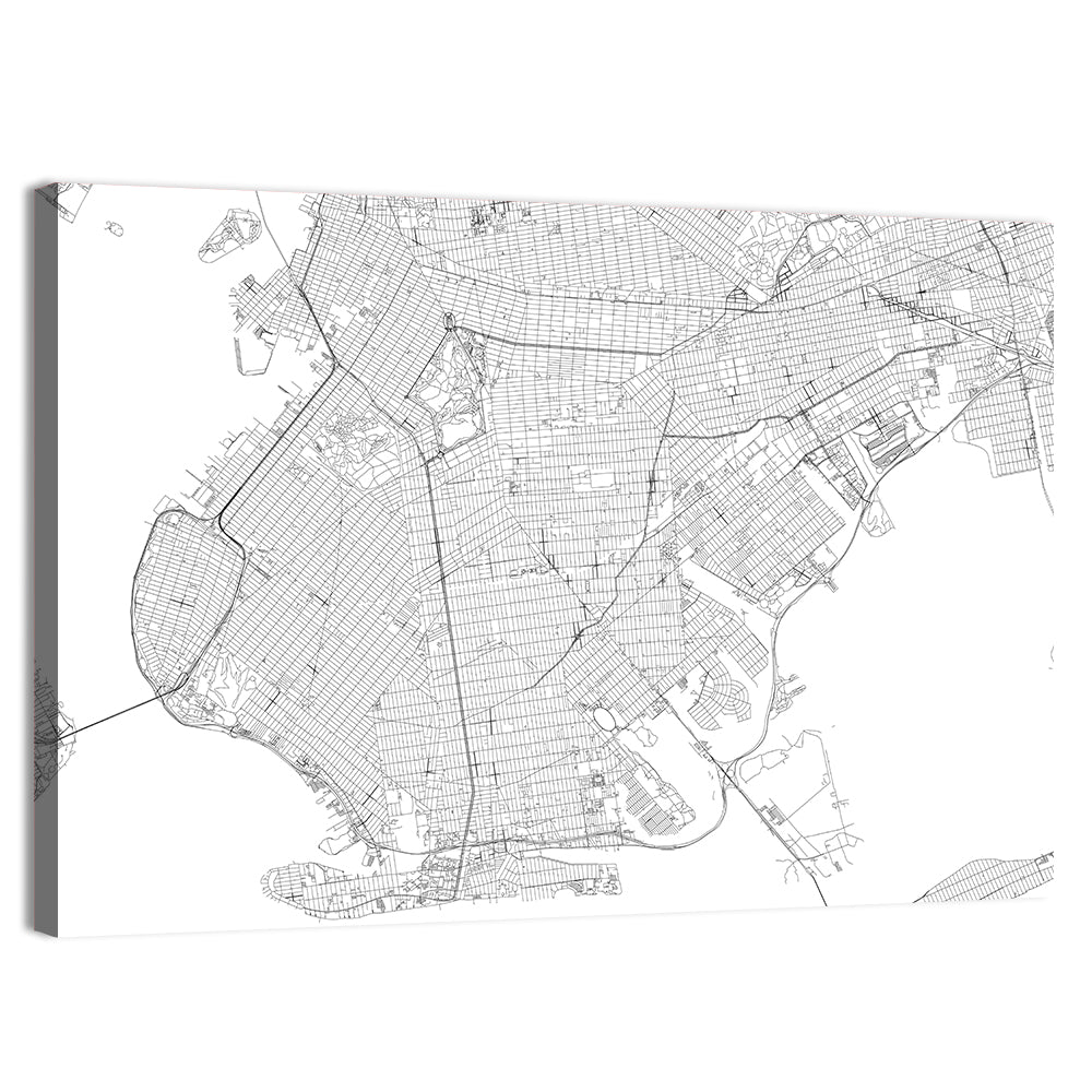 Brooklyn City Map Wall Art