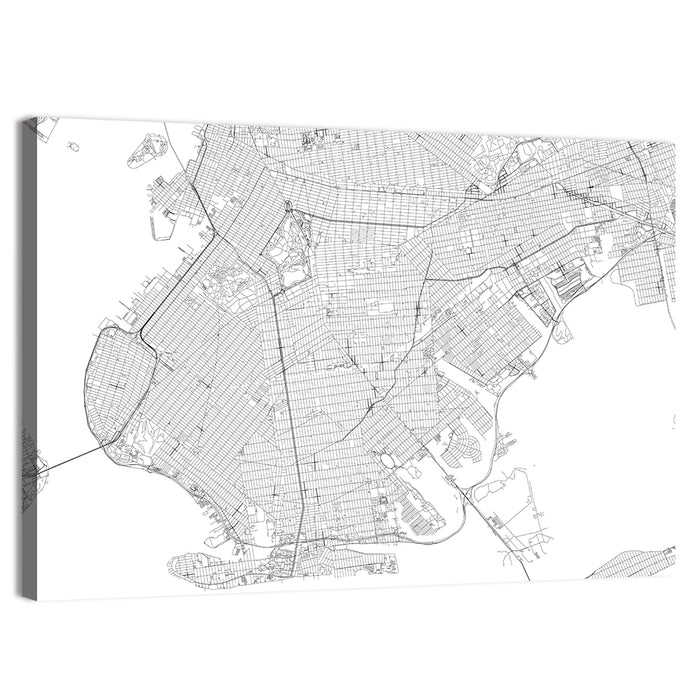 Manhattan Street Map Wall Art as a canvas print