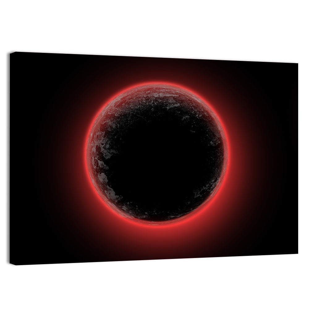Red Planet Eclipse Wall Art, canvas print, landscape