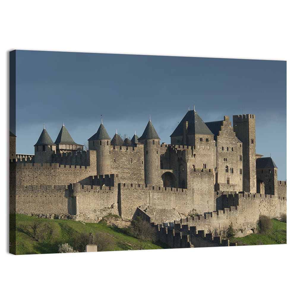 Cité De Carcassonne at Dusk Wall Art, canvas print, landscape