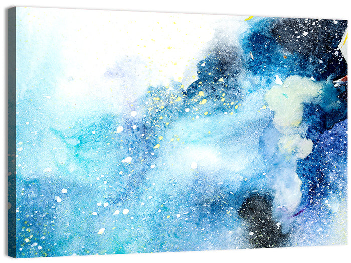 Cosmic Drips in Blue Wall Art as a canvas print