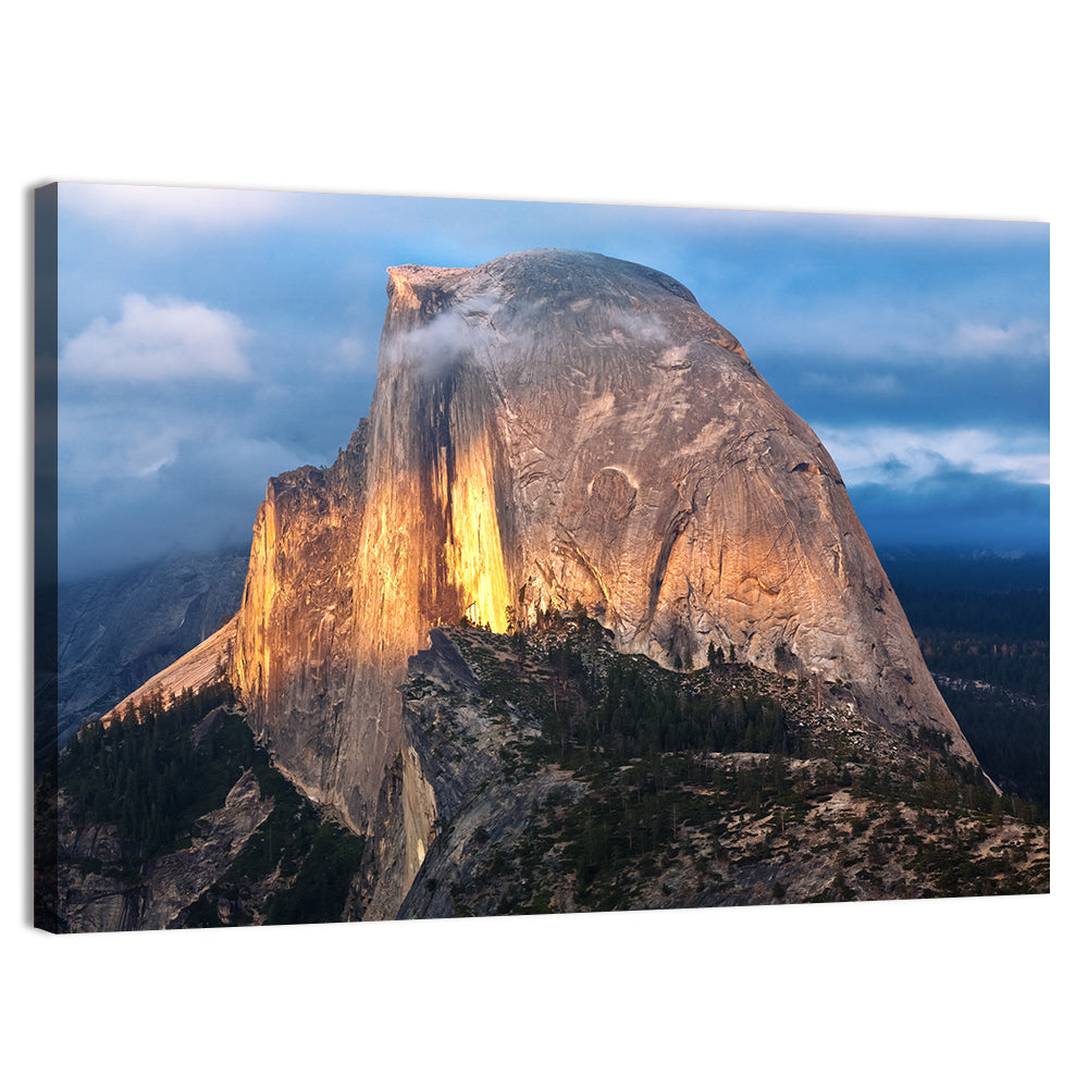 Half Dome at Golden Hour Wall Art, canvas print, landscape
