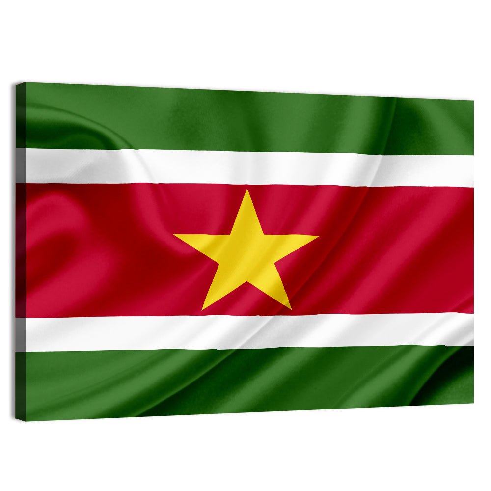 Suriname National Flag Wall Art, canvas print, landscape