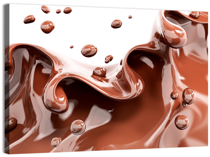Liquid Chocolate Splash Wall Art as a canvas print