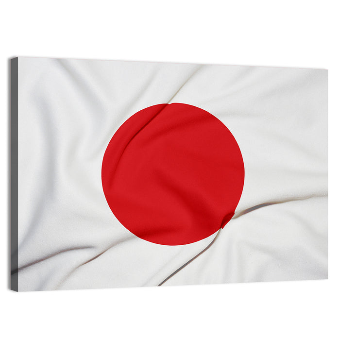 Japanese Flag Fabric Study Wall Art as a canvas print