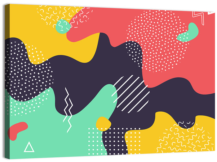 Liquid Splashes Geometric Pattern Wall Art as a canvas print