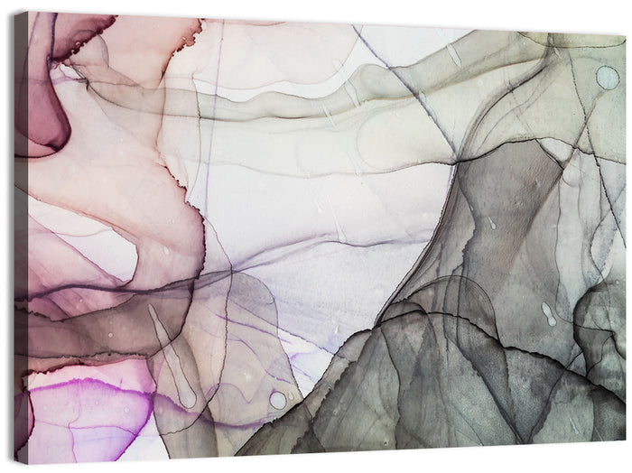 Textured Ink Wash Abstract Wall Art as a canvas print