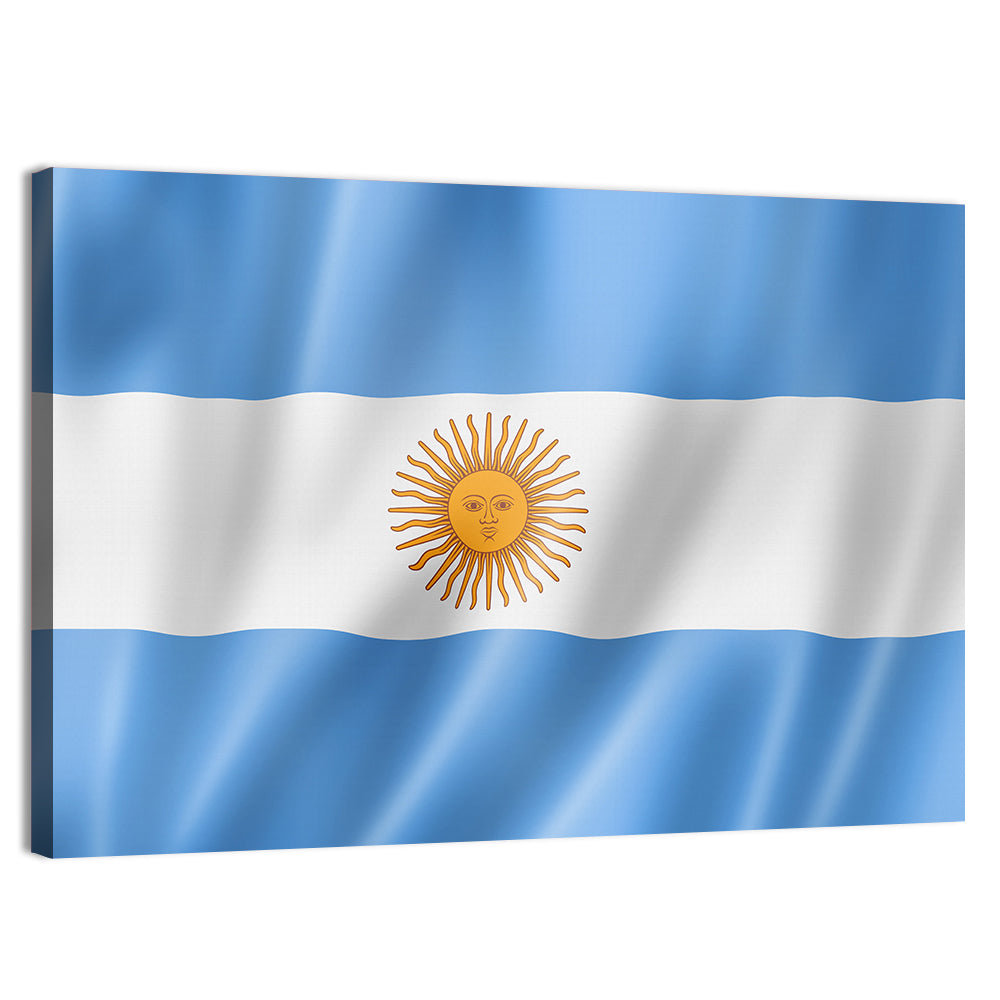 Argentine Flag with Sun Emblem Wall Art, canvas print, landscape