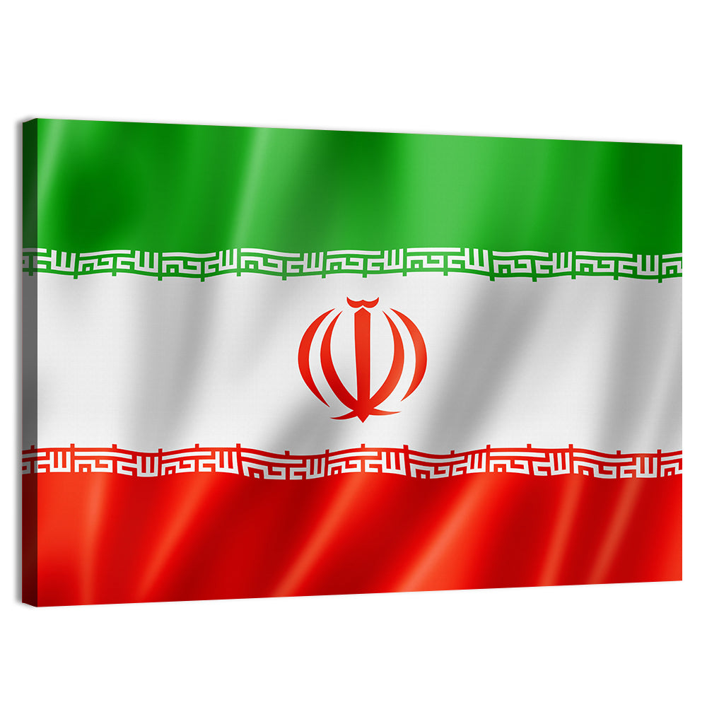 Iran National Flag Wall Art, canvas print, landscape