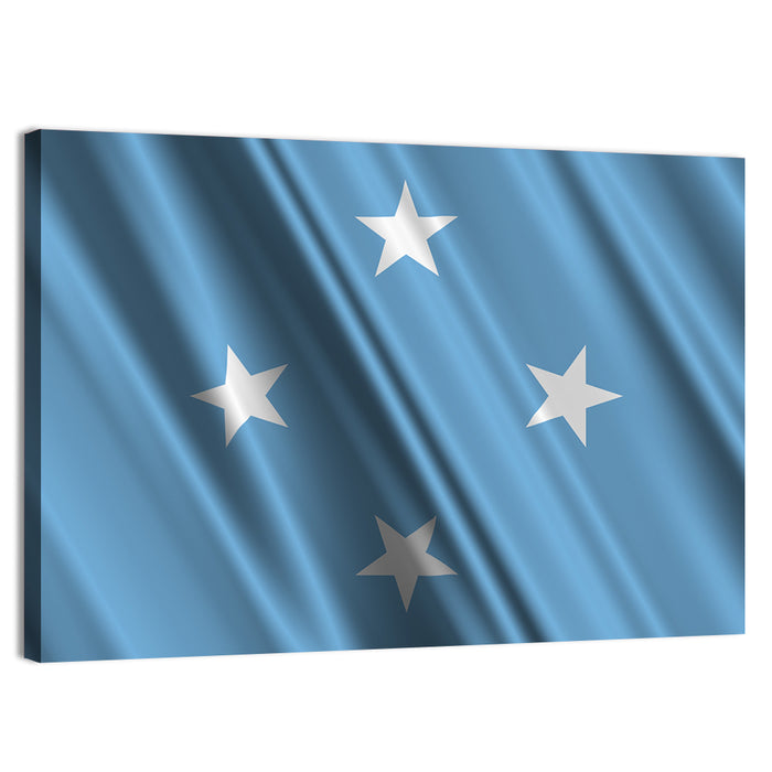 Micronesia Flag with Four Stars Wall Art as a canvas print
