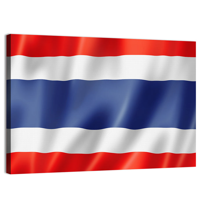 Thai Flag with Waving Stripes Wall Art as a canvas print